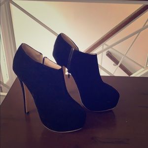 Suade black booties.